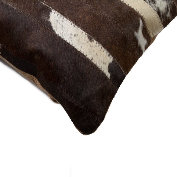 Natural Home Decor Torino Madrid Cowhide Pillow | 1-Piece | Chocolate & natural - Picture 2 of 2